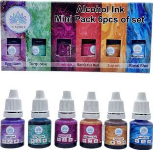 PEACORA Alcohol Ink Mini Pack 2 Highly Pigmented, Acid Free and Fast Drying Medium