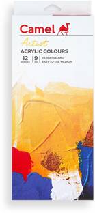 Camel Artists Acrylic Colours 12 Shades - 9 ml Each