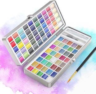 लाइक इट Keep Smiling 90 colors Solid Pigment Watercolor Paint With Metal Box