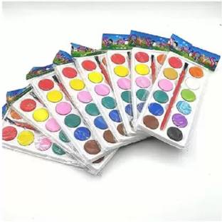 onneyretail 12 Different Paint Color with Brush | Palette Water Colours