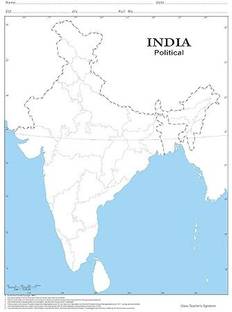 SIDDHI India Political, India Physical & India Rivers (Each 100 Nos) Outline map Painting Sponge Roller