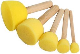 ARTISTERY Round Stencil Sponge Wooden Handle Foam Brush Set Painting Tools Painting Sponge Brush