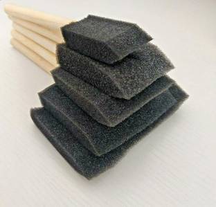 Levin 5 Pcs Sponge Brushes for Painting DIY Crafts Foam Paint Brush with Wooden Handle Painting Sponge Brush