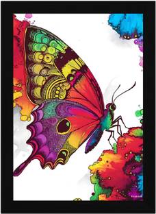 FRIZZY ARTS Kaleidoscope Wings – Abstract Rainbow Butterfly A4 Digital Reprint 13 inch x 10 inch Painting