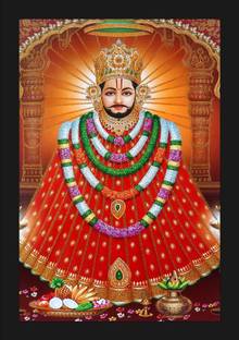 jog craft khatu shyam ji painting| khatu shyam photo frame Digital Reprint 14 inch x 10 inch Painting