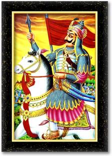 ARAAKA MAHARANA PRATAP RAJPUT photo frame (Wood Base and Front Laminated) Acrylic 12 inch x 8 inch Painting