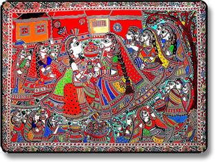 saf Traditional Madhubani Art Wall Décor Painting Digital Reprint 14 inch x 11 inch Painting