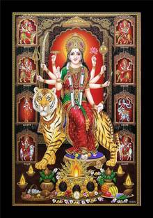 jog craft durga mata photo| durga mata photo frame Digital Reprint 14 inch x 10 inch Painting