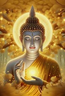 Fliptic Gautam Buddha Poster for Home Decoration Digital Reprint 18 inch x 12 inch Painting