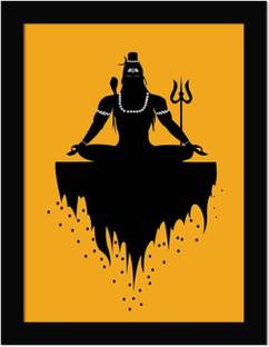 ARAkri Lord Shiva Wall Frame- Shiv Photo - Shiva Wall Hanging Digital Reprint 17.25 inch x 13.25 inch Painting