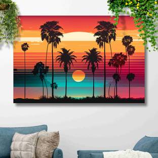 saf 36 inch Unframed Lord Buddha Canvas Wall Sticker For Home Décor Self Adhesive Sticker