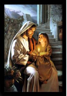 Dharvika Innovations Jesus Christ Photo Frame Home Decorative Gift Item with Synthetic Frame Digital Reprint 20 inch x 14 inch Painting
