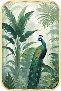 saf Nature Art Crystal Embedded High Gloss Surface with Golden Frame Digital Reprint 18 inch x 12 inch Painting