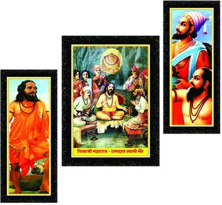 KSS SHREE SAMARTH RAMDAS SWAMI photo frame MDF Self Adhesive Acrylic 11 inch x 18 inch Painting