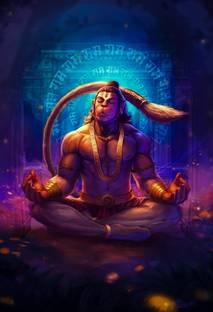 Anaadi Hanuman Ji Photo Poster For Home & Office Decoration Digital Reprint 18 inch x 12 inch Painting