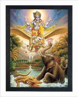 Devatwal Lord Vishnu Photo Frame For Wall Mounted Painting Digital Reprint 14 inch x 10 inch Painting