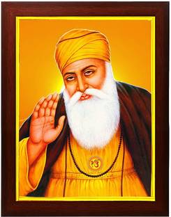ag pro comfort Guru Nanak Dev Ji Large Photo Frame For Wall Hanging Size Digital Reprint 10 inch x 8 inch Painting