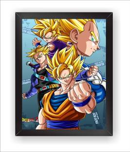 SAJAOHATKE Dragon Ball Z Goku Digital Reprint 13.5 inch x 10.5 inch Painting
