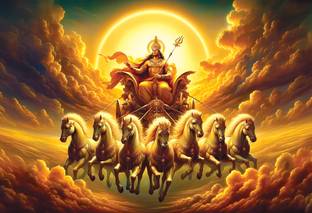 Anaadi Surya Bhagwan Photo Poster For Home & Office Decoration Digital Reprint 12 inch x 18 inch Painting