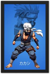 Ritwika's A Captivating and Mysterious Kakashi Hatake Modern Wall Art Framed Poster Digital Reprint 19.5 inch x 13.5 inch Painting
