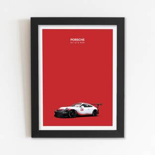 Yuckquee Car Framed Poster with Acrylic Glass (Size: 10 Inch X 13 Inch) F-2 Digital Reprint 13 inch x 10 inch Painting