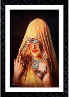 Janki Online Modern Art Canvas Rajasthani Wall Paintings with Frame Canvas 14 inch x 20 inch Painting