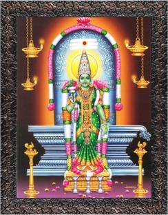 Indianara Madurai Meenakshi Devi Painting (4499GBN) without glass Digital Reprint 13 inch x 10.2 inch Painting