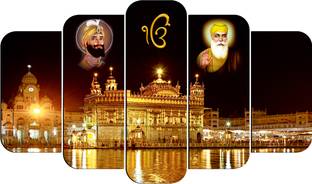 Casa Rica sikh guru golden temple painting photo frame wall hanging home decor FGA 013 Digital Reprint 30 inch x 18 inch Painting