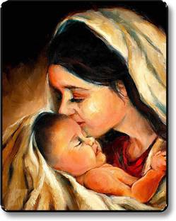 Mother And New Born Baby Wall Décor Painting For Home Paper Print