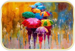 saf Modern Art Sparkle Lamination Finished Surface Golden Slim Frame Digital Reprint 14 inch x 20 inch Painting