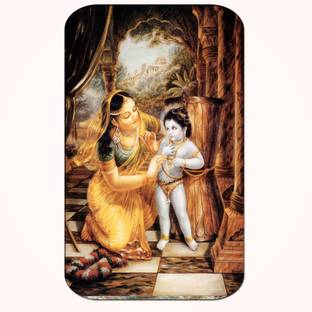Casperme Krishna Big Frame Wall Painting For Living Room & Office With Sparkle Touch Natural Colors 36 inch x 18 inch Painting