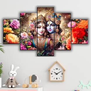 JB Creations Radha Krishna Home Decorative Painting For Wall Decor Digital Reprint 18 inch x 30 inch Painting