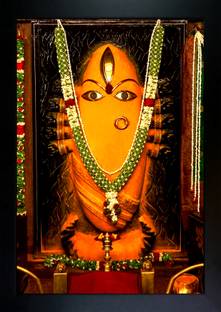 CrowdHall Linga Bhairavi Photo Frame |Linga Bhairavi Devi Digital Reprint 13.5 inch x 10 inch Painting