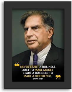 ShreeDecor Ratan Tata Photo Frame Laminated Poster Framed Painting Matt Finish Digital Reprint 13.5 inch x 10 inch Painting