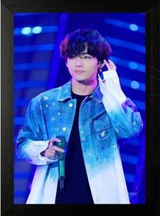 Manas BTS Member Kim Teahyung Photo Frame For BTS Fans/Room Decor/Gifting/Living Room Watercolor 9 inch x 12 inch Painting