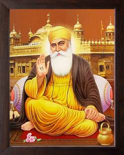 LVY Arts Guru Nanak Dev Ji And Golden Temple photo Digital Reprint 7 inch x 5 inch Painting