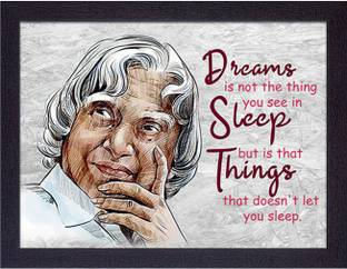Masstone Abdul Kalam Motivational Quote UV Matt Textured Effect Framed HD Digital Reprint 11 inch x 14 inch Painting
