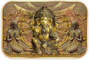 Indianara Lord Ganesha Without Glass Framed Art Print for Room Decor Digital Reprint 14 inch x 20 inch Painting