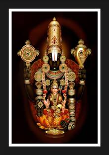 jog craft tirupati balaji photo frame| tirupati balaji painting| tirupati photo Digital Reprint 14 inch x 10 inch Painting