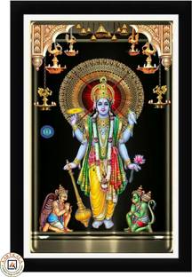 AARTKALA Vishnu ji photo frame Lord Vishnu Religious Frame Digital Reprint 14 inch x 10 inch Painting