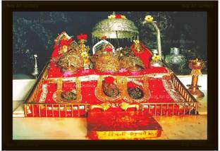Braj Art Gallery Mata Vaishno Devi Pindi Darshan Photo Frame Digital Reprint 13.5 inch x 19.5 inch Painting