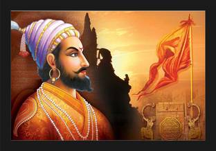 jog craft chhatrapati shivaji photo,chhatrapati shiva ji photo frame Digital Reprint 14 inch x 20 inch Painting