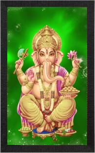 AKSHAR CRAFT Ganesh ji photo frame| Ganesh ji painting| Ganesh ji photo, Ganpati Bappa Watercolor 18 inch x 12 inch Painting