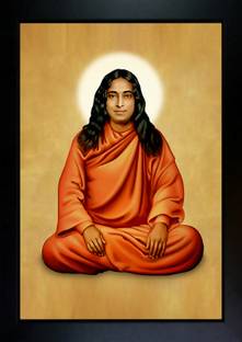 CrowdHall Paramahansa Yogananda Photo Frame Digital Reprint 13.5 inch x 10 inch Painting