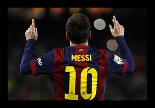 jog craft messi painting| messi photo frame| messi wall decor Digital Reprint 14 inch x 20 inch Painting