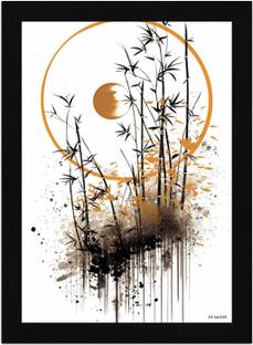 FRIZZY ARTS Zen Eclipse – Bamboo Harmony A4 Digital Reprint 13 inch x 10 inch Painting