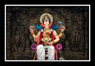 jog craft ganesh ji photo frame| ganeesh ji painting| ganesh ji photo Digital Reprint 12 inch x 18 inch Painting