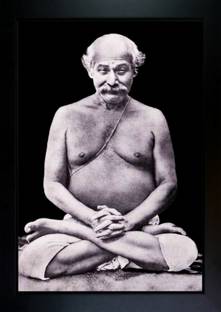 CrowdHall Shyama Charan Lahiri Mahasaya Photo Frame Digital Reprint 13.5 inch x 10 inch Painting