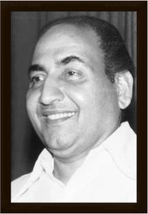 Braj Art Gallery Mohammed Rafi B&W Portrait Photo Frame Digital Reprint 19.5 inch x 13.5 inch Painting