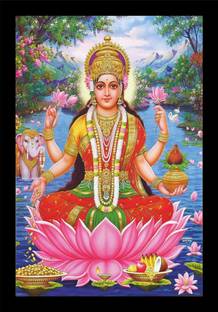 jog craft laxmi ji photoframe| laxmi ji photo|laxmi ji panna Digital Reprint 14 inch x 20 inch Painting